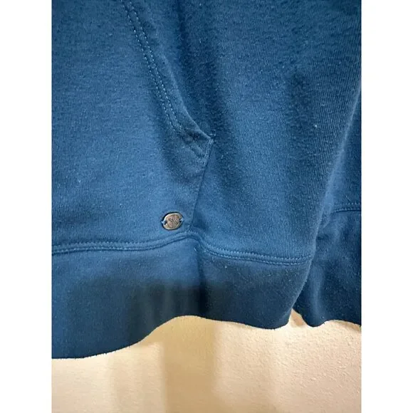 Gaiam Women's Funnel Neck Oversized Sweatshirt Size M Kangaroo Pocket Turquoise - Picture 2 of 3